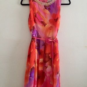 SANDRA DARREN Floral Watercolor dress